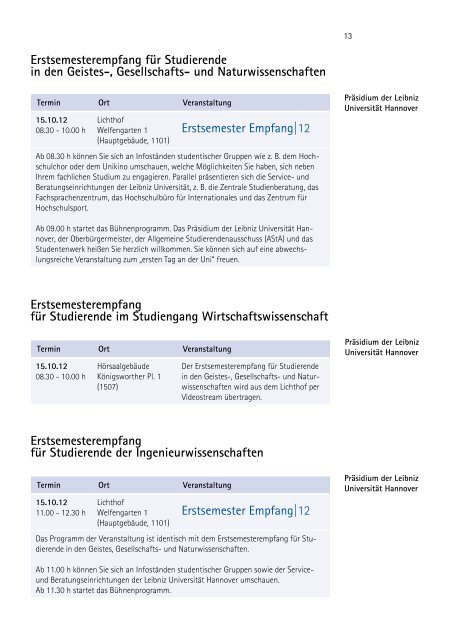 Einführungsveranstaltungen - ZSB - Zentrale Studienberatung der ...