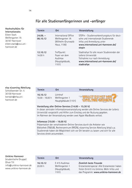 Einführungsveranstaltungen - ZSB - Zentrale Studienberatung der ...