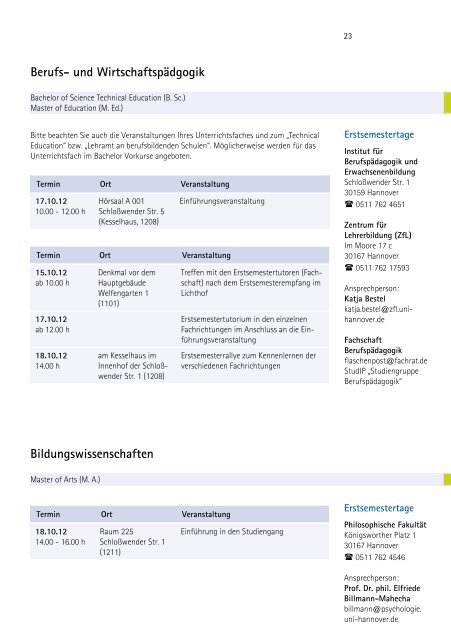 Einführungsveranstaltungen - ZSB - Zentrale Studienberatung der ...