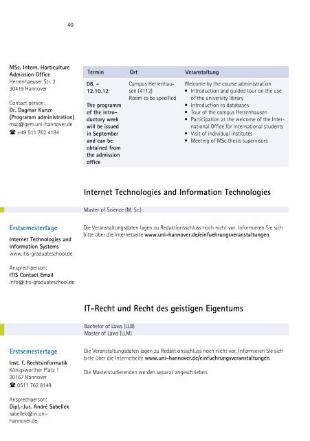 Einführungsveranstaltungen - ZSB - Zentrale Studienberatung der ...