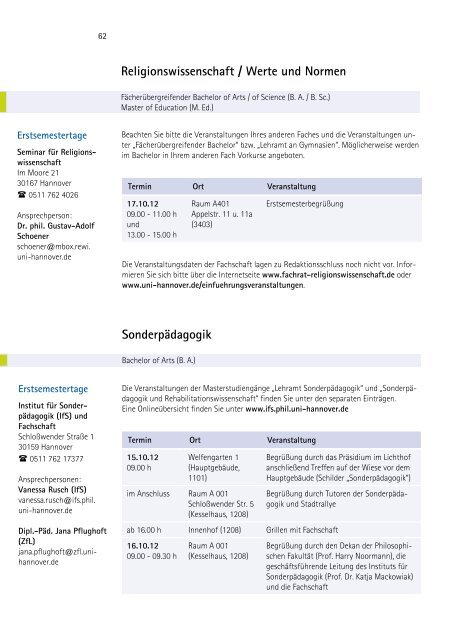 Einführungsveranstaltungen - ZSB - Zentrale Studienberatung der ...