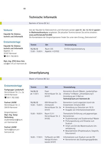 Einführungsveranstaltungen - ZSB - Zentrale Studienberatung der ...