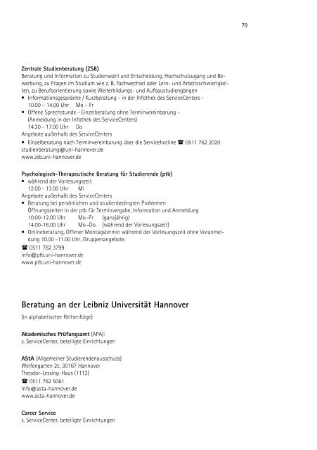 Einführungsveranstaltungen - ZSB - Zentrale Studienberatung der ...