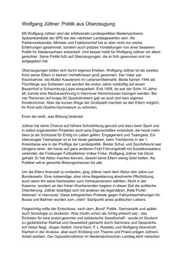 Wolfgang Jüttner_Politik - SPD Niedersachsen