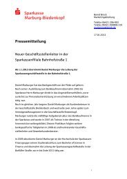 Pressemitteilung - Sparkasse Marburg-Biedenkopf