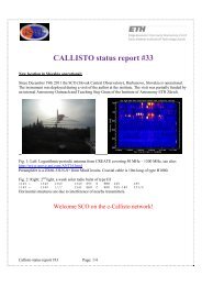 CALLISTO status report #33 - Institute for Astronomy Umleitung ...