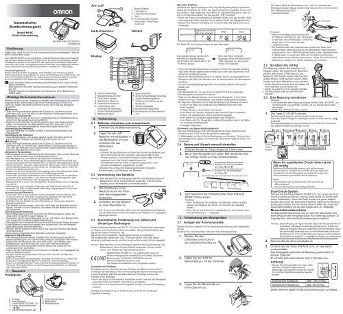 Bedienungsanleitung für das Omron M8 RC Blutdruckmessgerät