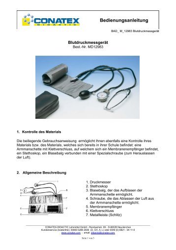 Bedienungsanleitung - Conatex-Didactic Lehrmittel GmbH