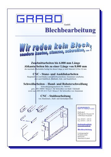 Blechbearbeitung - Grabo GmbH