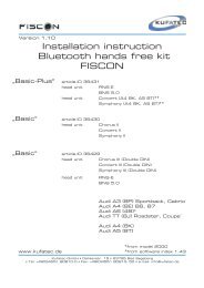 Installation instruction Bluetooth hands free kit ... - iPodYourCar.dk