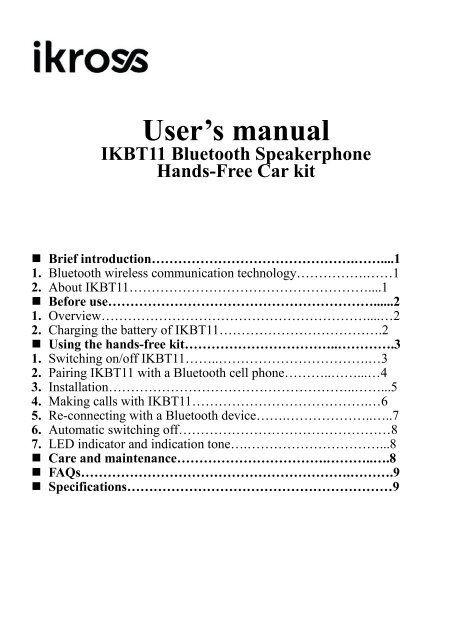 User's manual - iKross
