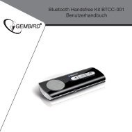 Bluetooth Handsfree Kit BTCC-001 Benutzerhandbuch - Gembird