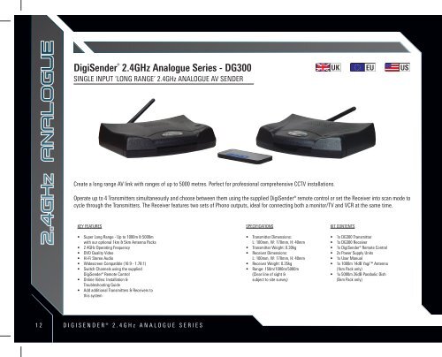 • High Definition AV Senders • DigiSender iMedia® • • 2.4GHz AV ...