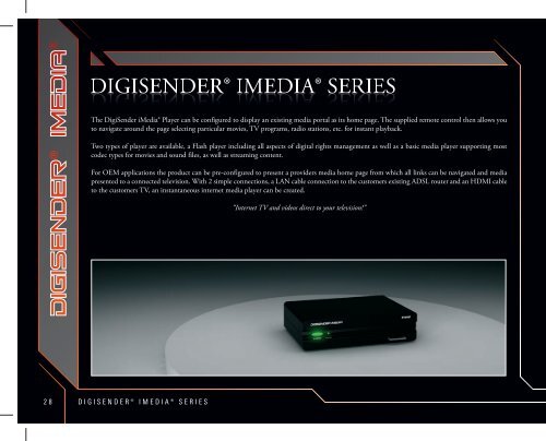 • High Definition AV Senders • DigiSender iMedia® • • 2.4GHz AV ...