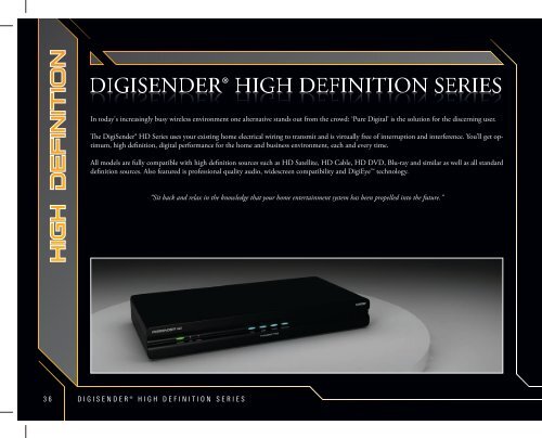 • High Definition AV Senders • DigiSender iMedia® • • 2.4GHz AV ...