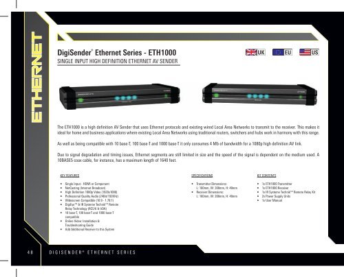 • High Definition AV Senders • DigiSender iMedia® • • 2.4GHz AV ...