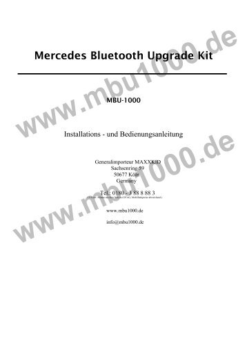 Mercedes Bluetooth Upgrade Kit - ViseeO MBU-1000