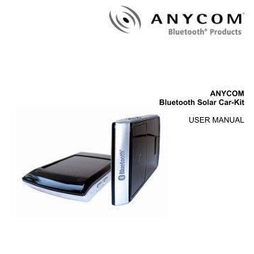 ANYCOM Bluetooth Solar Car-Kit USER MANUAL - ELV