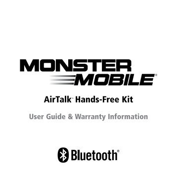 AirTalk Bluetooth Car Kit Manual - Monster Cable