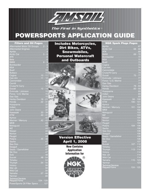 POWERSPORTS APPLICATION GUIDE - AMSOIL Synthetic Motor Oil