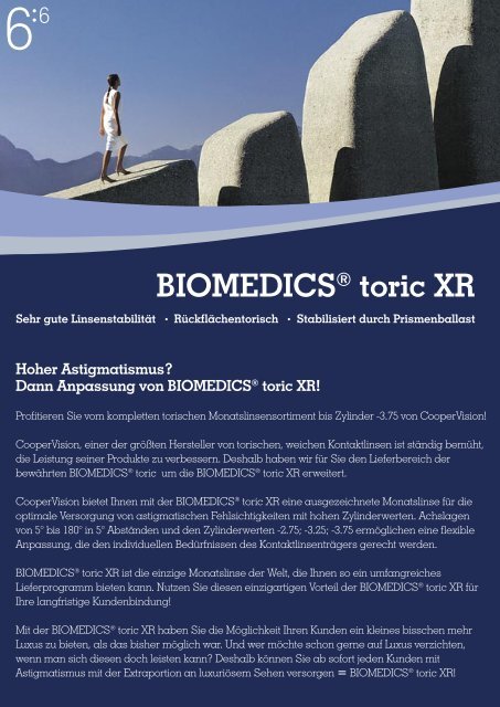 BIOMEDICS® toric XR - Coopervision-training.com