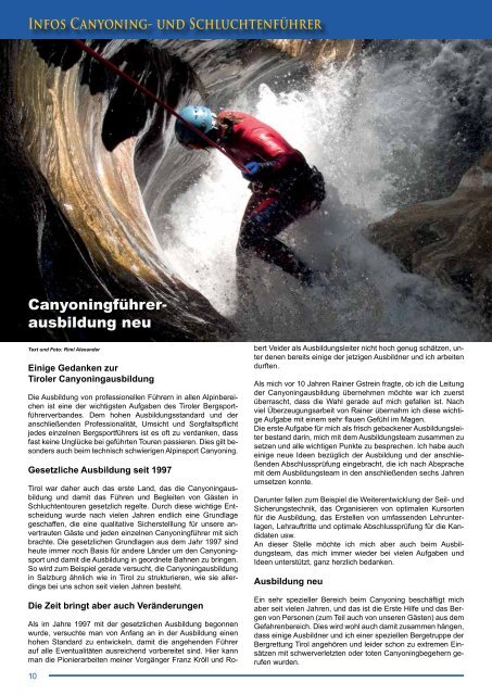 INFOS CANyONING- UND SchLUchTENFÜhRER - Österreichische ...