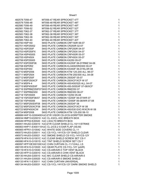 Sheet1 Page 1 SKU OEM DESCRIPTION CASE QTY 27 16770-66 ...