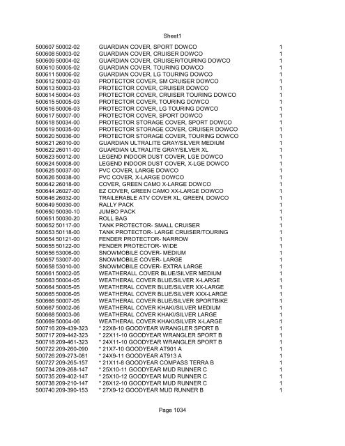 Sheet1 Page 1 SKU OEM DESCRIPTION CASE QTY 27 16770-66 ...