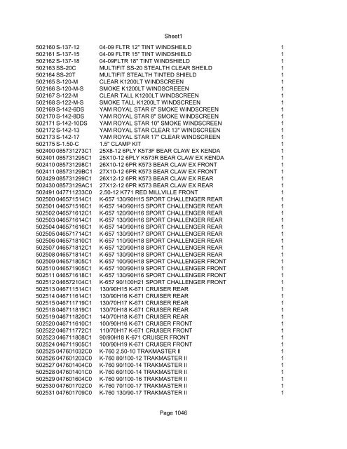 Sheet1 Page 1 SKU OEM DESCRIPTION CASE QTY 27 16770-66 ...