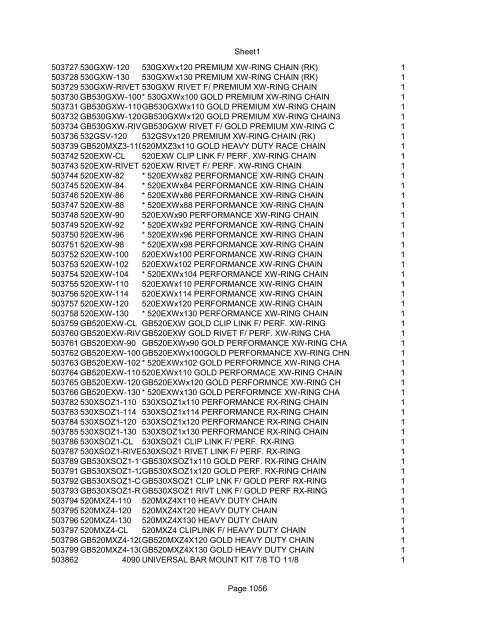 Sheet1 Page 1 SKU OEM DESCRIPTION CASE QTY 27 16770-66 ...