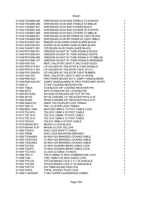 Sheet1 Page 1 SKU OEM DESCRIPTION CASE QTY 27 16770-66 ...