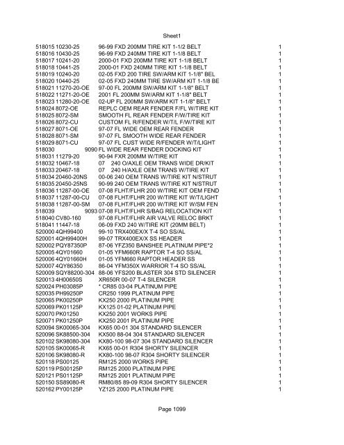 Sheet1 Page 1 SKU OEM DESCRIPTION CASE QTY 27 16770-66 ...