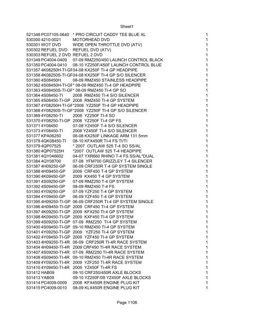 Sheet1 Page 1 SKU OEM DESCRIPTION CASE QTY 27 16770-66 ...