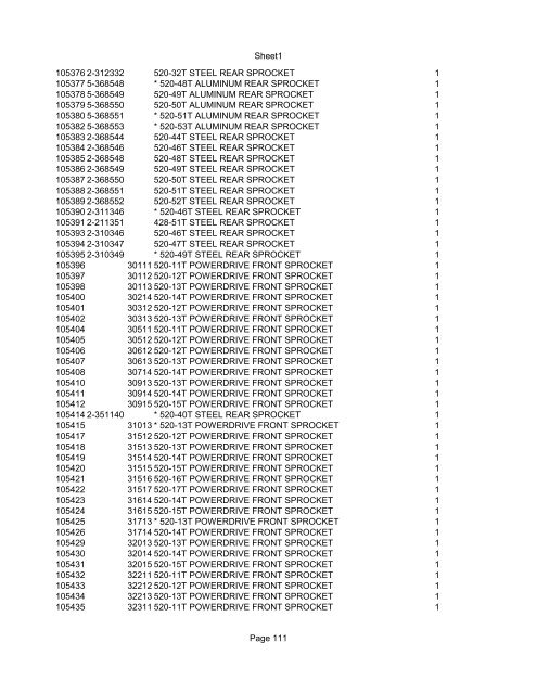 Sheet1 Page 1 SKU OEM DESCRIPTION CASE QTY 27 16770-66 ...