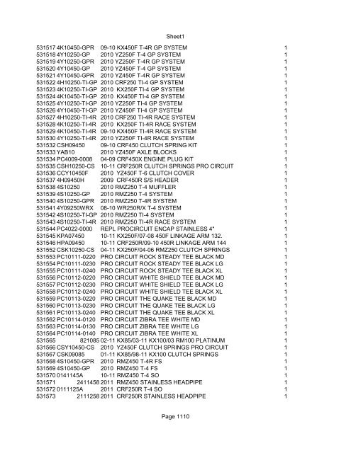 Sheet1 Page 1 SKU OEM DESCRIPTION CASE QTY 27 16770-66 ...