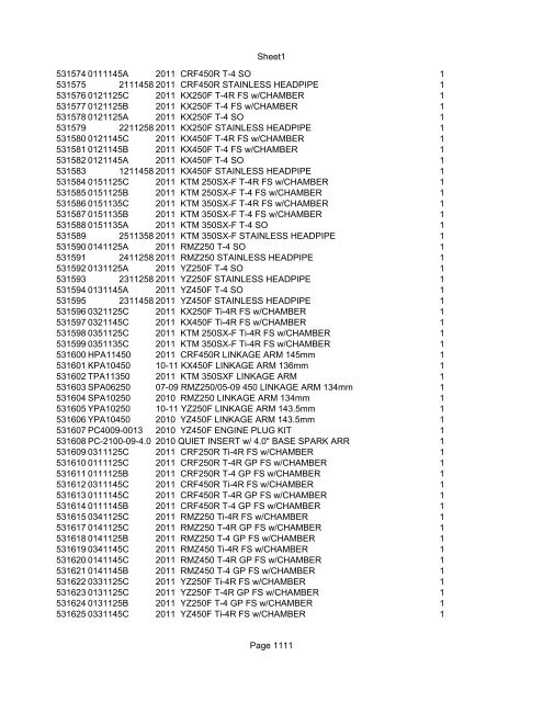 Sheet1 Page 1 SKU OEM DESCRIPTION CASE QTY 27 16770-66 ...