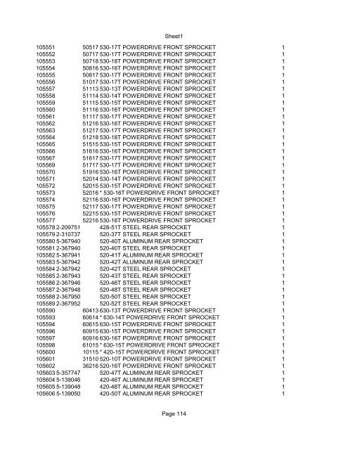 Sheet1 Page 1 SKU OEM DESCRIPTION CASE QTY 27 16770-66 ...