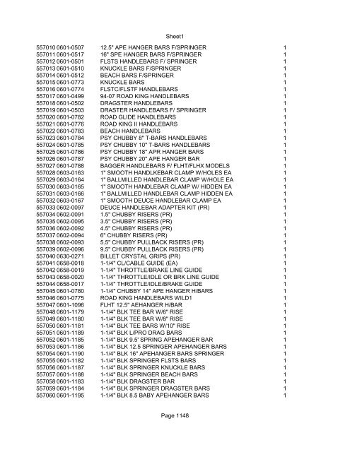 Sheet1 Page 1 SKU OEM DESCRIPTION CASE QTY 27 16770-66 ...