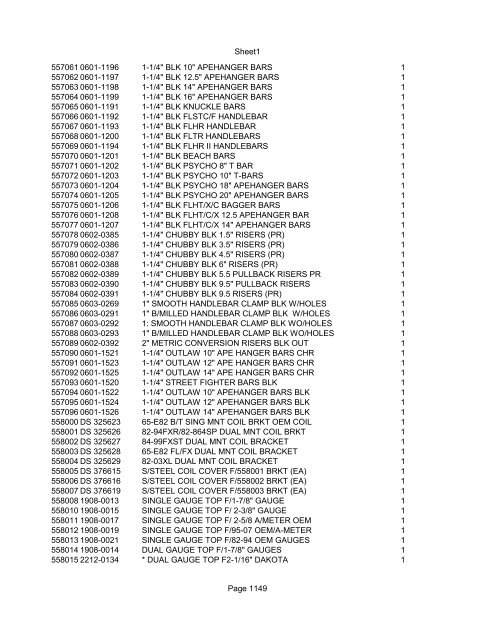 Sheet1 Page 1 SKU OEM DESCRIPTION CASE QTY 27 16770-66 ...