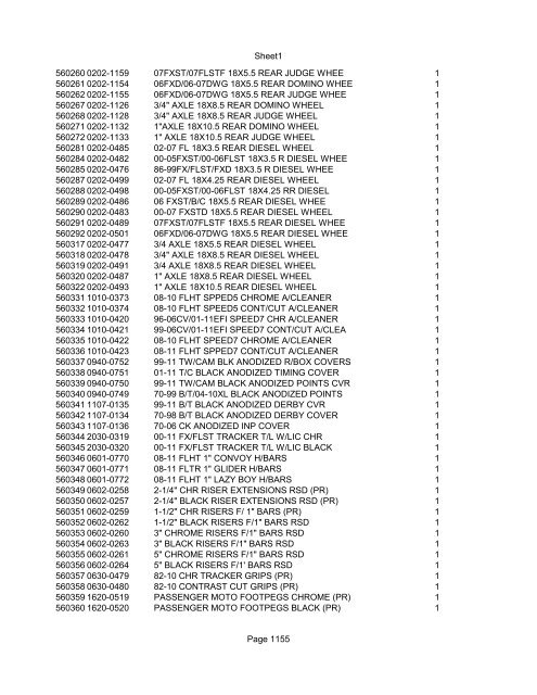 Sheet1 Page 1 SKU OEM DESCRIPTION CASE QTY 27 16770-66 ...