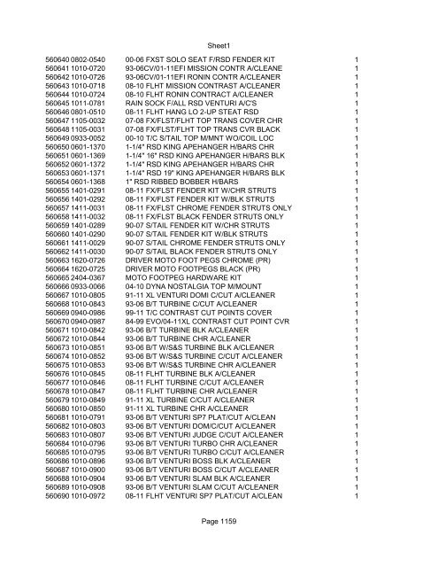 Sheet1 Page 1 SKU OEM DESCRIPTION CASE QTY 27 16770-66 ...