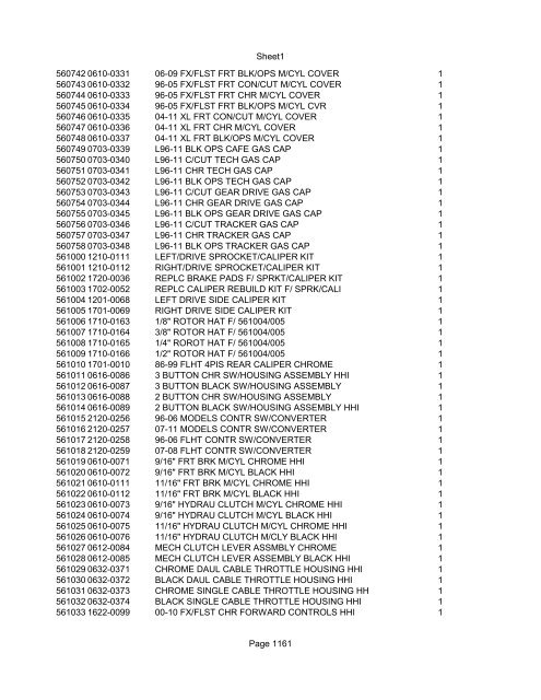 Sheet1 Page 1 SKU OEM DESCRIPTION CASE QTY 27 16770-66 ...