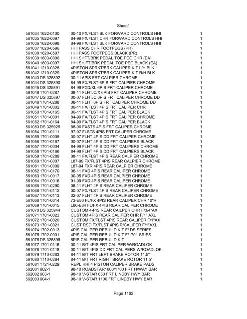 Sheet1 Page 1 SKU OEM DESCRIPTION CASE QTY 27 16770-66 ...