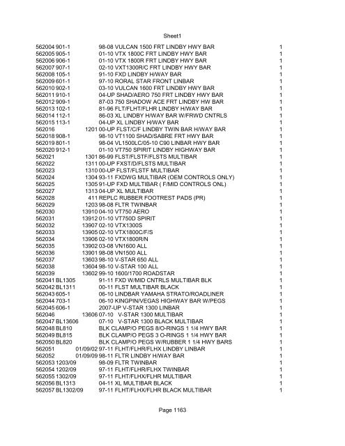 Sheet1 Page 1 SKU OEM DESCRIPTION CASE QTY 27 16770-66 ...