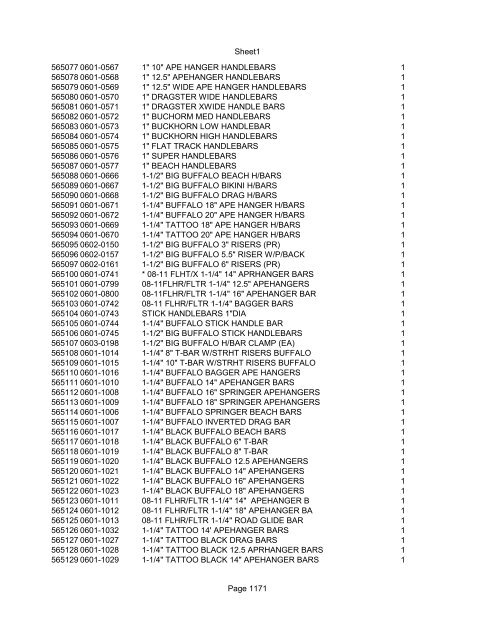 Sheet1 Page 1 SKU OEM DESCRIPTION CASE QTY 27 16770-66 ...