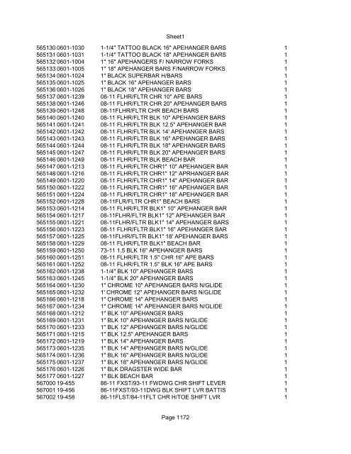 Sheet1 Page 1 SKU OEM DESCRIPTION CASE QTY 27 16770-66 ...