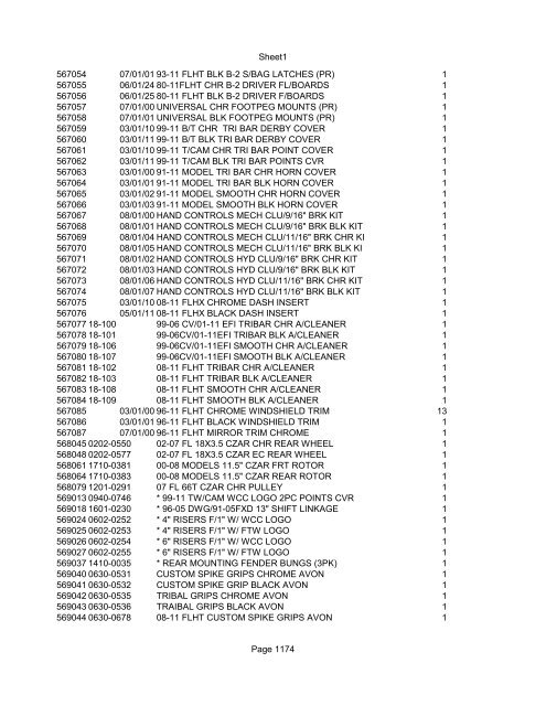 Sheet1 Page 1 SKU OEM DESCRIPTION CASE QTY 27 16770-66 ...