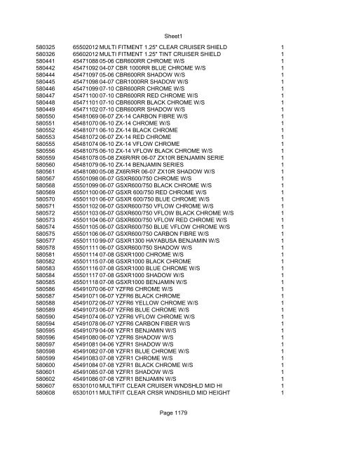 Sheet1 Page 1 SKU OEM DESCRIPTION CASE QTY 27 16770-66 ...