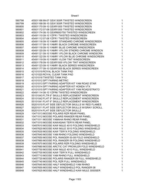 Sheet1 Page 1 SKU OEM DESCRIPTION CASE QTY 27 16770-66 ...