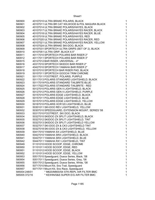 Sheet1 Page 1 SKU OEM DESCRIPTION CASE QTY 27 16770-66 ...